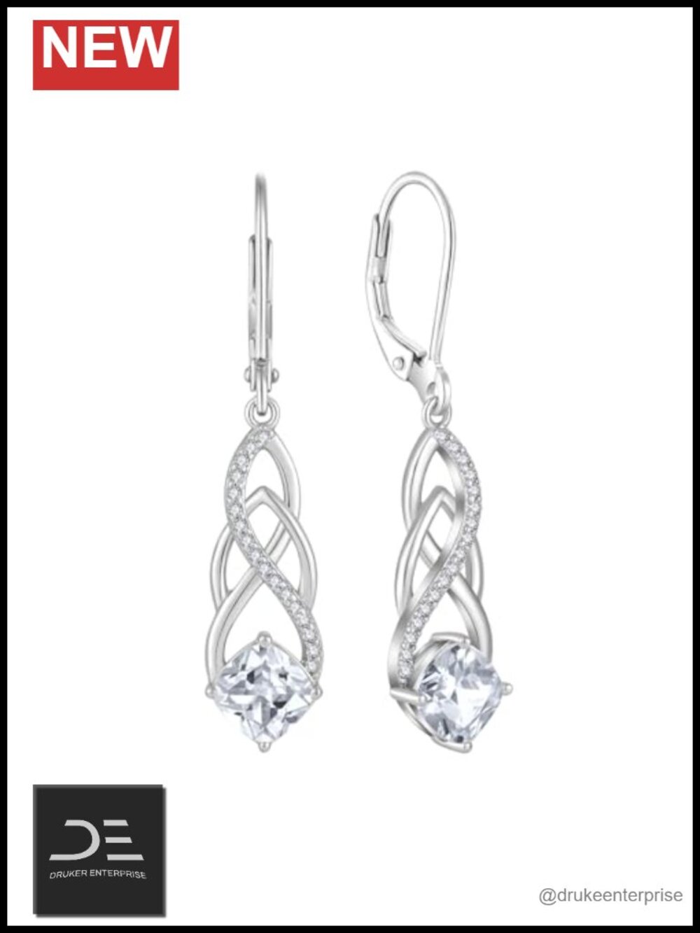 Sterling Silver Celtic Knot Birthstone Dangle Drop Earrings 925